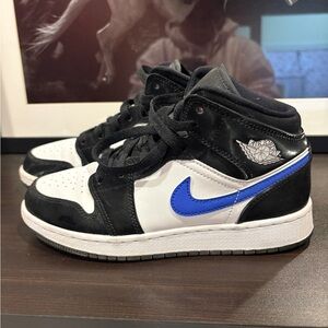 Jordan 1 Mid Black Racer Blue White (GS)